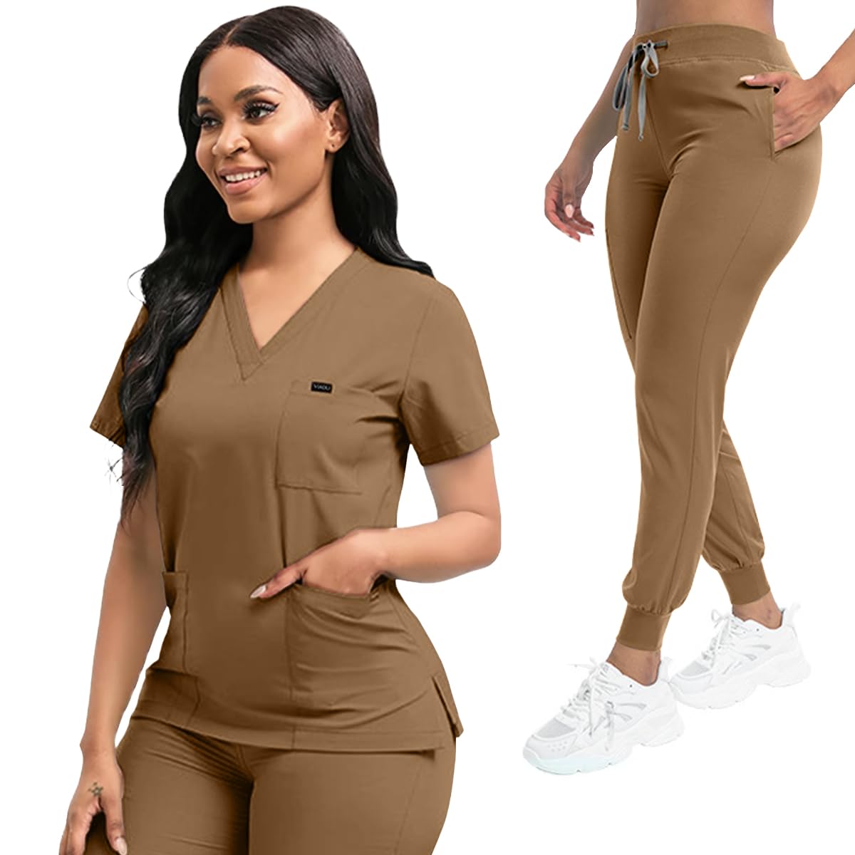 Comfortable Leisure Care Center Daily Practical Work Clothes Set Nurse Uniform Women Solid Nursing Set Hospital Doctor Scrubs Sets Unisex Pet Clinic Veterinary Workwear