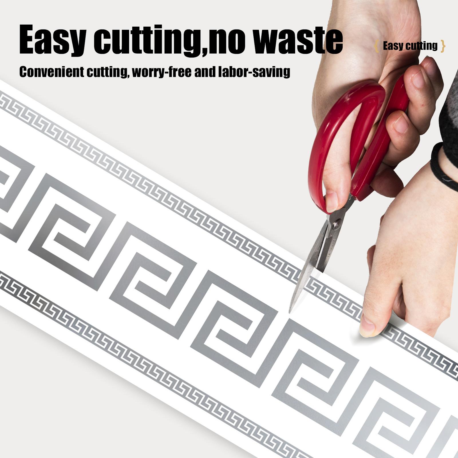 1 roll, 197 inches x 3.94 inches, large thickened version, European-style marble tile panel wallpaper, self-adhesive PVC faux brick, peel and stick, DIY removable with no residue, waterproof, wear-resistant, long-lasting