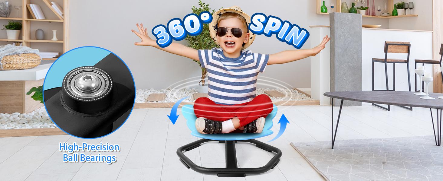 SCITOOUSA Widest Sensory Swivel Chair,Silicone Stress ReliefToy,220Lb Maximum Weight,Sensory Furniture,Sit &Spinning Toys For Age 3+,Sensory Swivel Chair Enhancing Motor Skills,Kids Furniture,Autistic/ADHD Sensory Set,Educational Indoor & Outdoor Play Fun