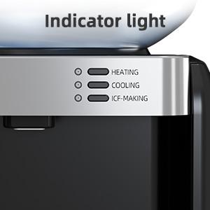 Antarctic Star 3-in-1 Hot and Cold Water Cooler Chiller System Dispenser with Built-in Ice Maker, for 3 to 5 Gallon Bottle Water Dispenser，with Child Safety Lock，Black