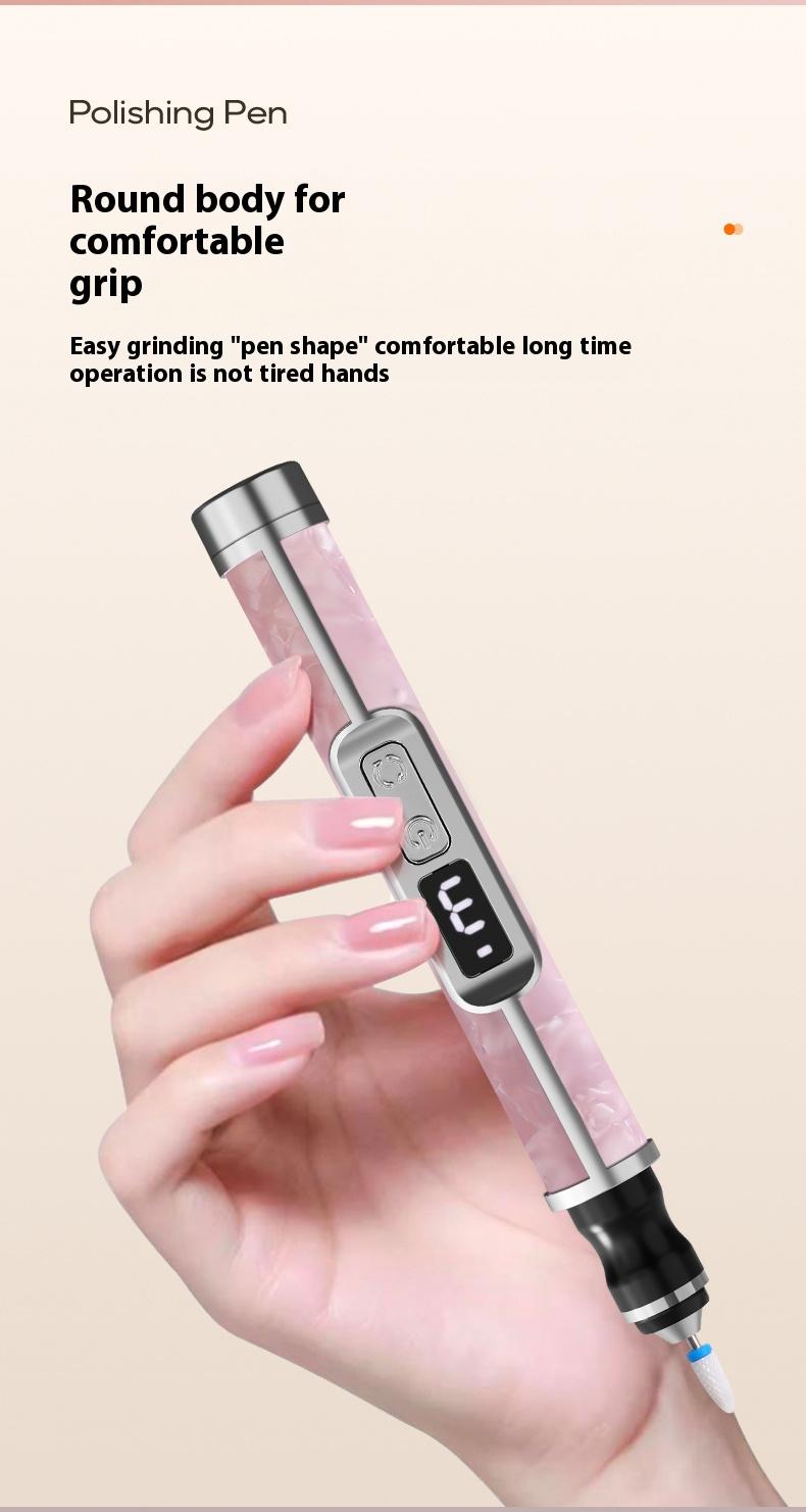 Professional nail salon electric nail buffing machine, USB charging, digital display, portable nail file, nail removal, dead skin removal, nail shaping, complete set of nail art tools