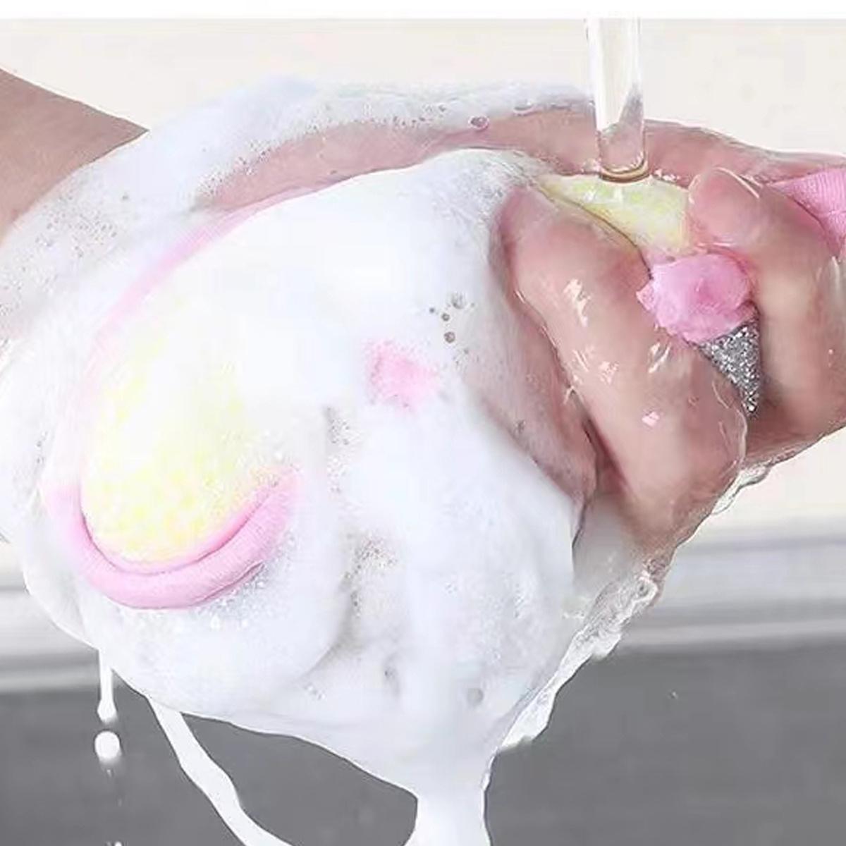 Multifunctional Kitchen Cleaning Sponge and Scrubber, Durable Washable Polyester Bowl Cloth, and Sand Texture Surface, Sponges Scrubbers