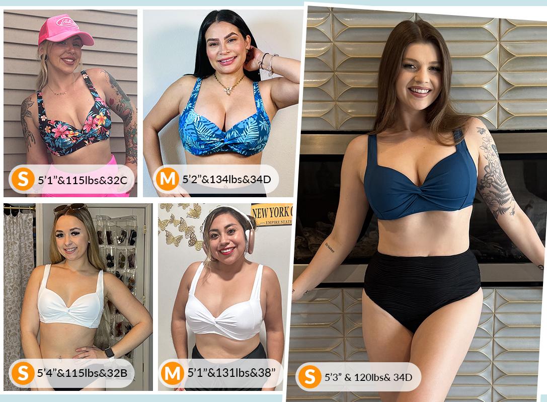 Yonique Women Underwire Bikini Top - Push Up Bathing Suit Top Padded Bra Swimsuit Top