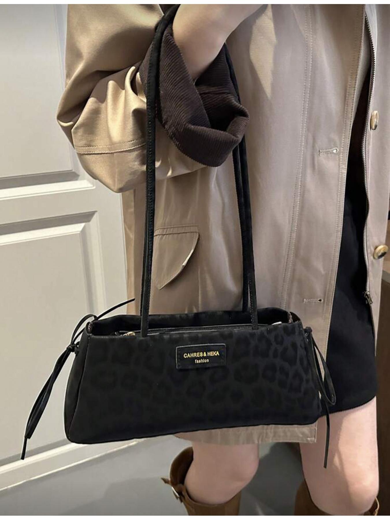 New Fashion Leopard Print Handbag for Party Outing Vacation Shopping Daily Use Coin Phone Storage Elegant Ladies Bag for Professional Women College Students Office Workers