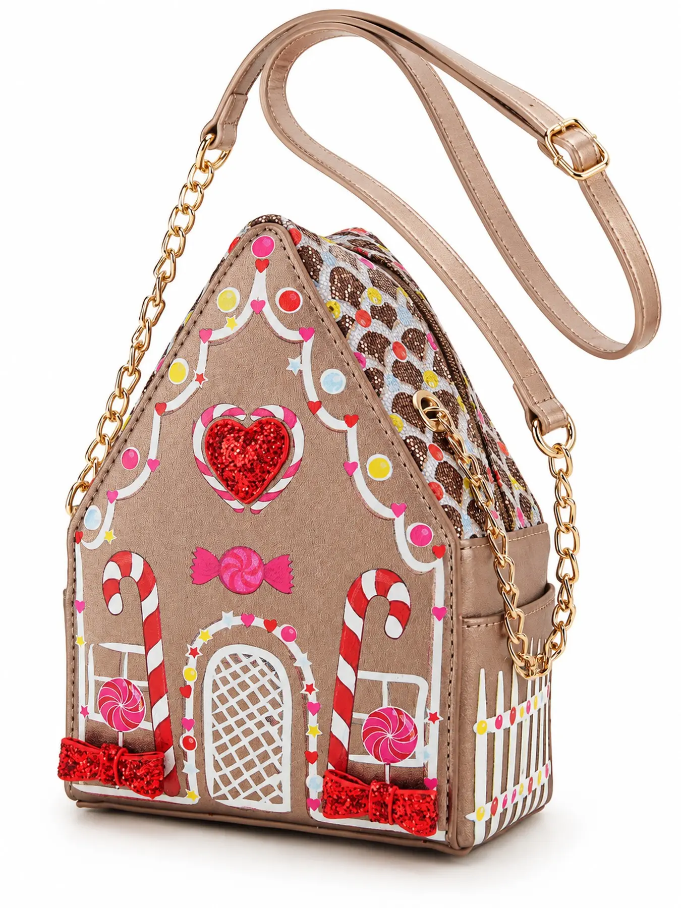 Cute Christmas House Shape Women's Shoulder Bag, Crossbody Bag, Novel Handbag, Festival Gift, Stylish and Unique Design