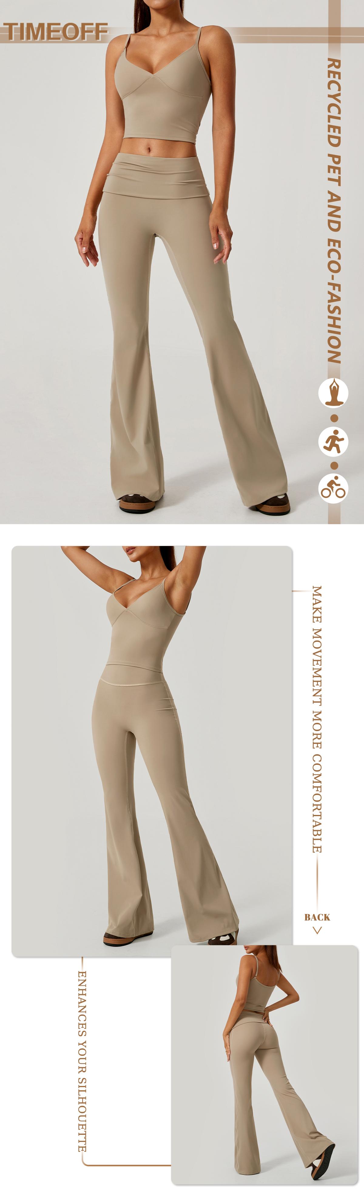 TimeOFF Women's 2-Piece Deep V Crop Cami & Flared Pants Set, Buttock Plumping & Lifting Sculpting, Back Hollow-Out for Alluring Look, Solves Shape-Enhancing Need for Yoga, Fitness & Daily Chic Scenarios,loungesetwomen,sweatsuits women Athletic Sportswear TimeOFF Women's 2-Piece Deep V Crop Cami & Flared Pants Set, Buttock Plumping & Lifting Sculpting, Back Hollow-Out for Alluring Look, Solves Shape-Enhancing Need for Yoga, Fitness & Daily Chic Scenarios,loungesetwomen,sweatsuits women Athletic Sportswear