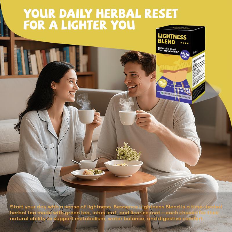 Bessence Lightness Blend Herbal Tea 25 Bags Green Tea Naturally Caffeine-Low Vegan & Non-GMO