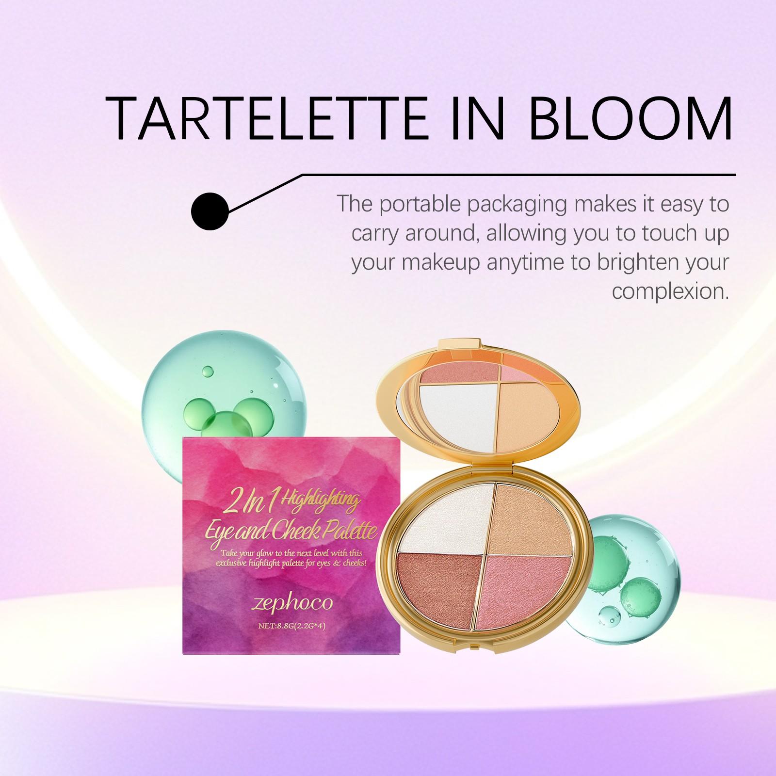 Highlight Eyeshadow Blush Palette, Portable Natural Makeup, Multi-Use Eye Cheek Color, Daily Use, Solid Form