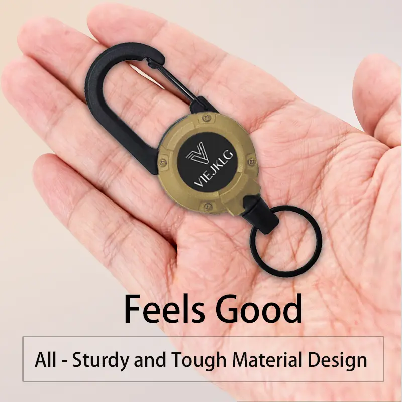 Product Introduction of 3 In 1 new multifunctional Retractable Pull Reel CarabinerKeychain, Strong Steel Wire Rope Buckle,Outdoor SportKeychain Tool 8