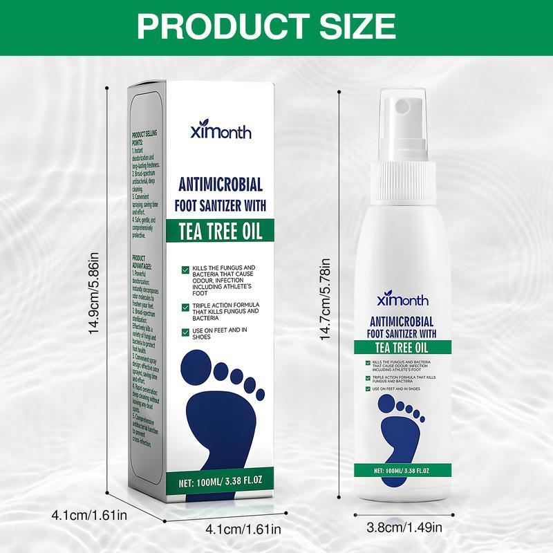 (3 bottles)Tea Tree Oil Foot Spray - Plantar Moisturizing Deodorant for Odor Control & Dry Feet Care, Natural Foot Sanitizer with Antifungal Properties,Ximonth Clear Foot Sanitizer Spray,for Foot & Shoe Freshness (3 bottles)Tea Tree Oil Foot Spray - Plantar Moisturizing Deodorant for Odor Control & Dry Feet Care, Natural Foot Sanitizer with Antifungal Properties,Ximonth Clear Foot Sanitizer Spray,for Foot & Shoe Freshness