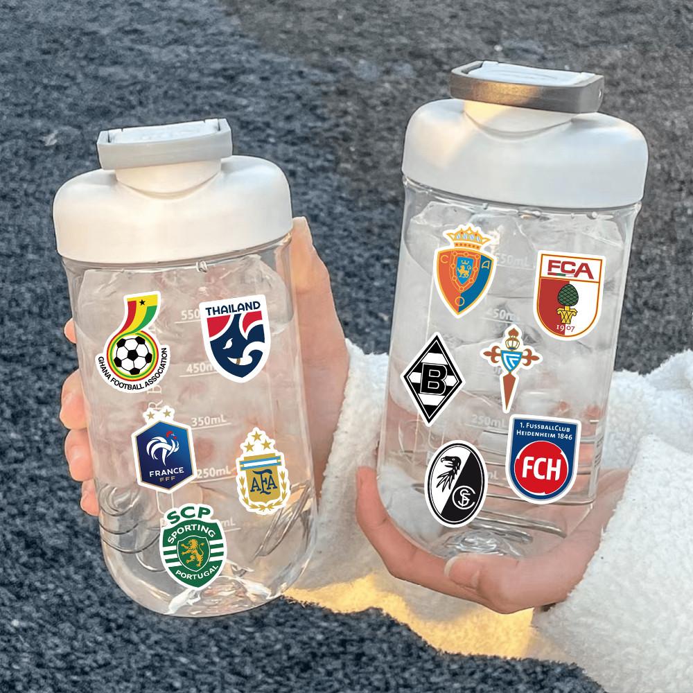60 Sheets Football Team Logo Stickers, Sports Soccer Club Decals for Phone Case Laptop Water Bottle Decor