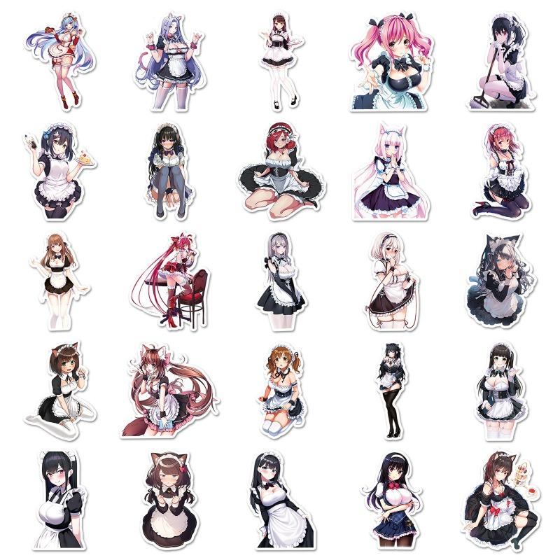 50Pcs Anime Aesthetic Sticker Pack Cute Diverse Characters  Waterproof Vinyl Decals for Laptop Water Bottle Phone Case  Skateboard | Y2K Kawaii Art Stickers Teen Girl Gift