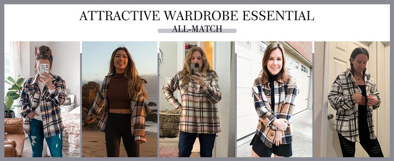 Angerella Womens Casual Plus Size Shacket Jacket Long Sleeve Button Down Shirts Blouses Tops Collared Coats