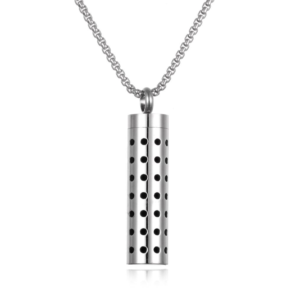 New Aromatherapy Essential Oil Diffuser Necklace - Stainless Steel Open Locket, Stainless Steel Jewelry, 70cm Chain, 1pc Perfume Pad, Everyday Wear Costume Jewelry Necklace