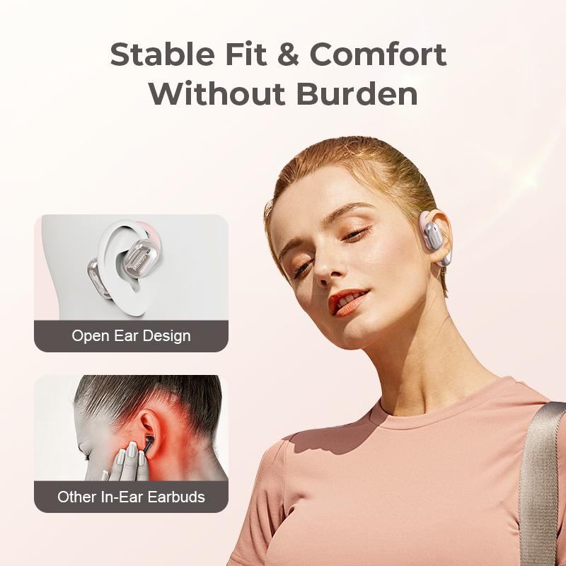 MINISO OWS Wireless Bluetooth 5.4 Earbuds Ultra-Comfort Snug Fit Headphones Powerful Sound for Music & Phone Calls Waterproof Sport Headsets With Call Noise Canceling Mic