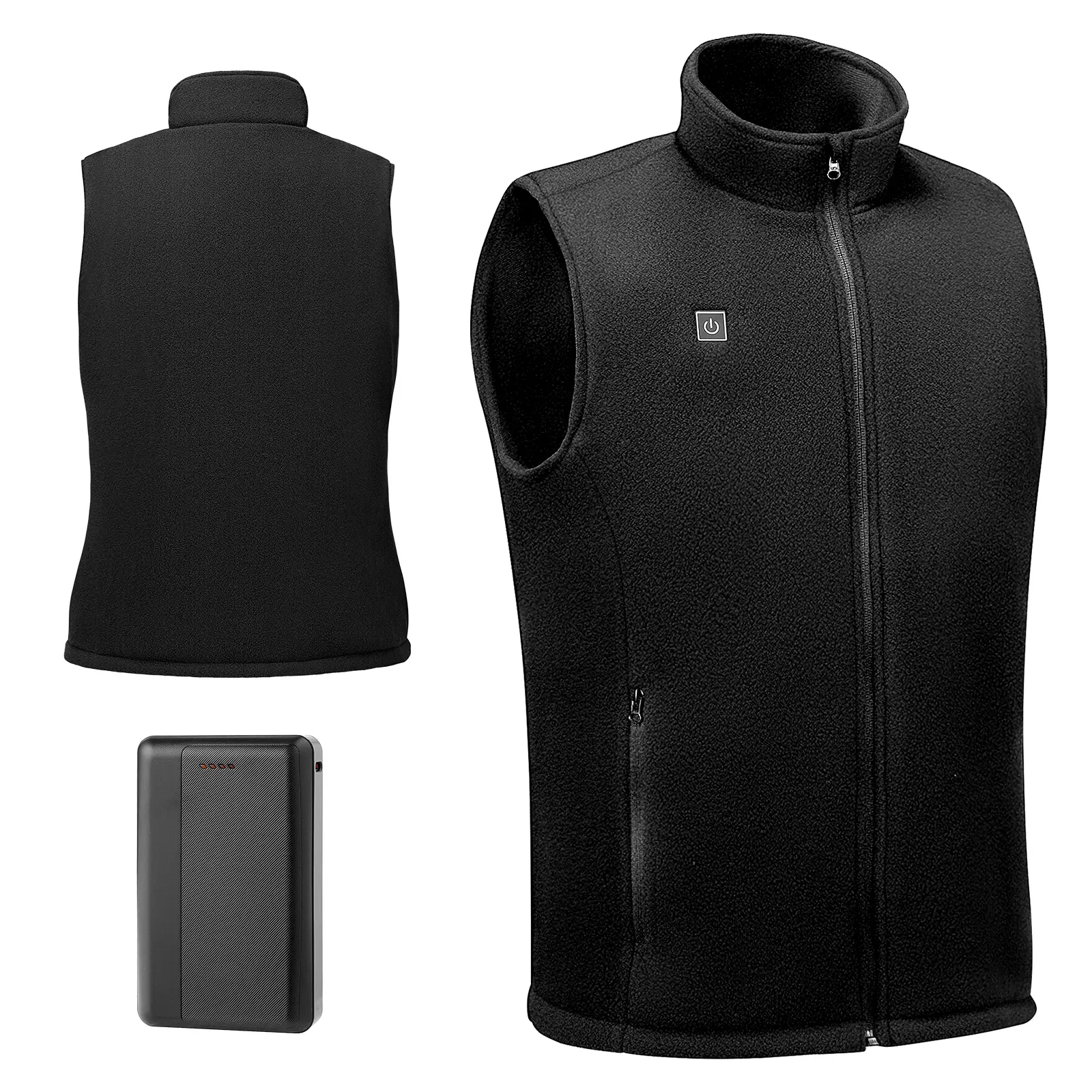 Heated Vest, Men Electric Heating Vest with 16000 mAh Battery Pack, 6 Heating Zones Lightweight Rechargeable Winter-Vest with 3 Levels, for Outdoor Hiking Camping Fishing Skiing, Size L