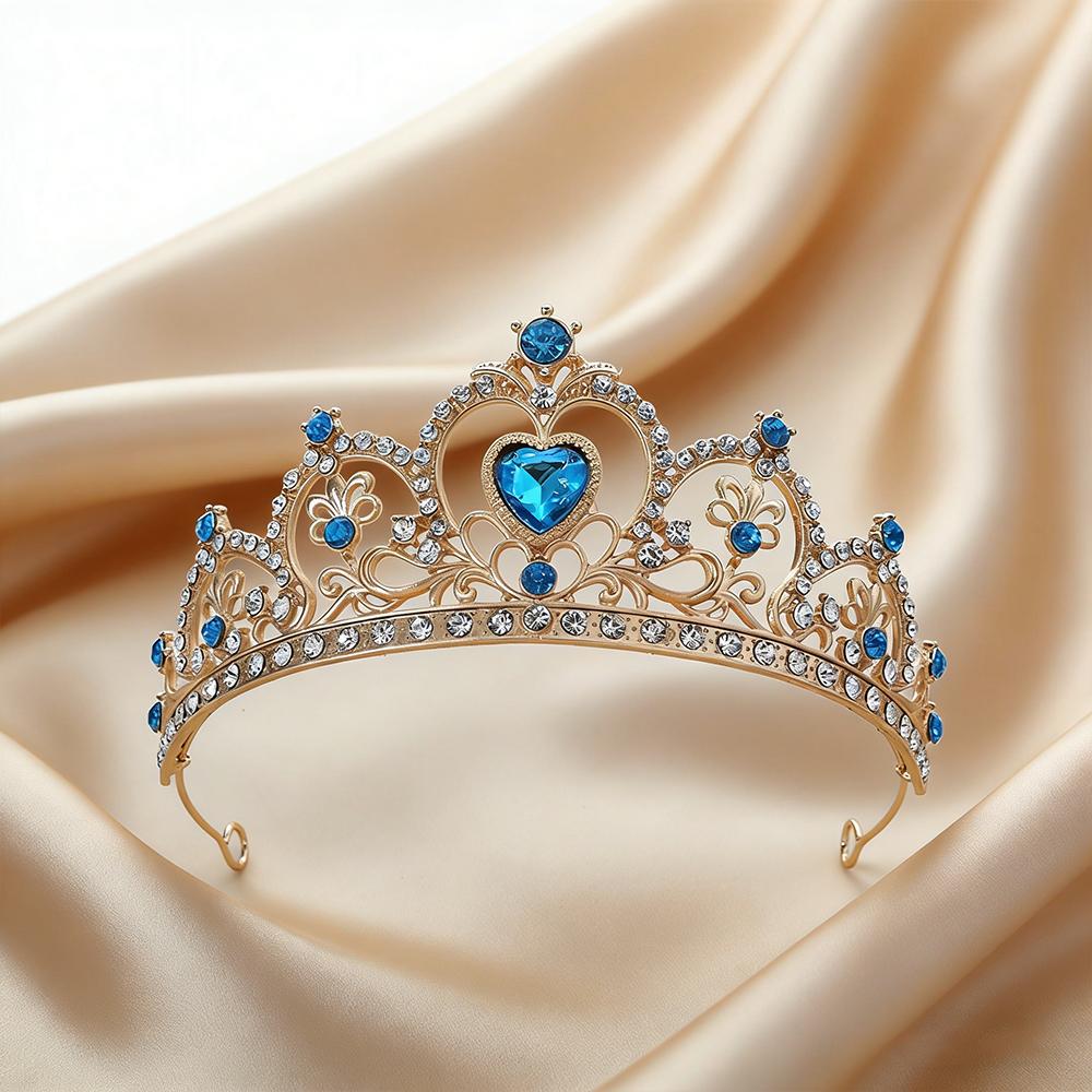 Vintage Gold Baroque Tiara with Heart-Shaped Clear Rhinestones Elegant Princess Crown Bridal Weddings Proms Pageants Cosplay Vintage Gold Baroque Tiara with Heart-Shaped Clear Rhinestones Elegant Princess Crown Bridal Weddings Proms Pageants Cosplay