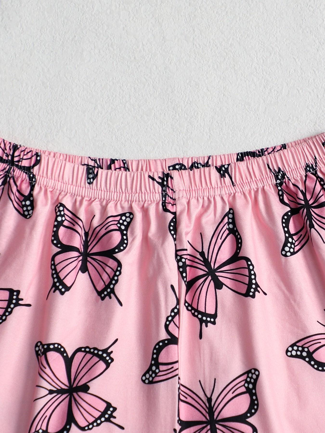 Summer & Spring Limited Edition Women's Sleepwear Set, Sexy Halter Top, Butterfly Print Shorts, Elegant Comfortable, Wear-Outside Pajamas