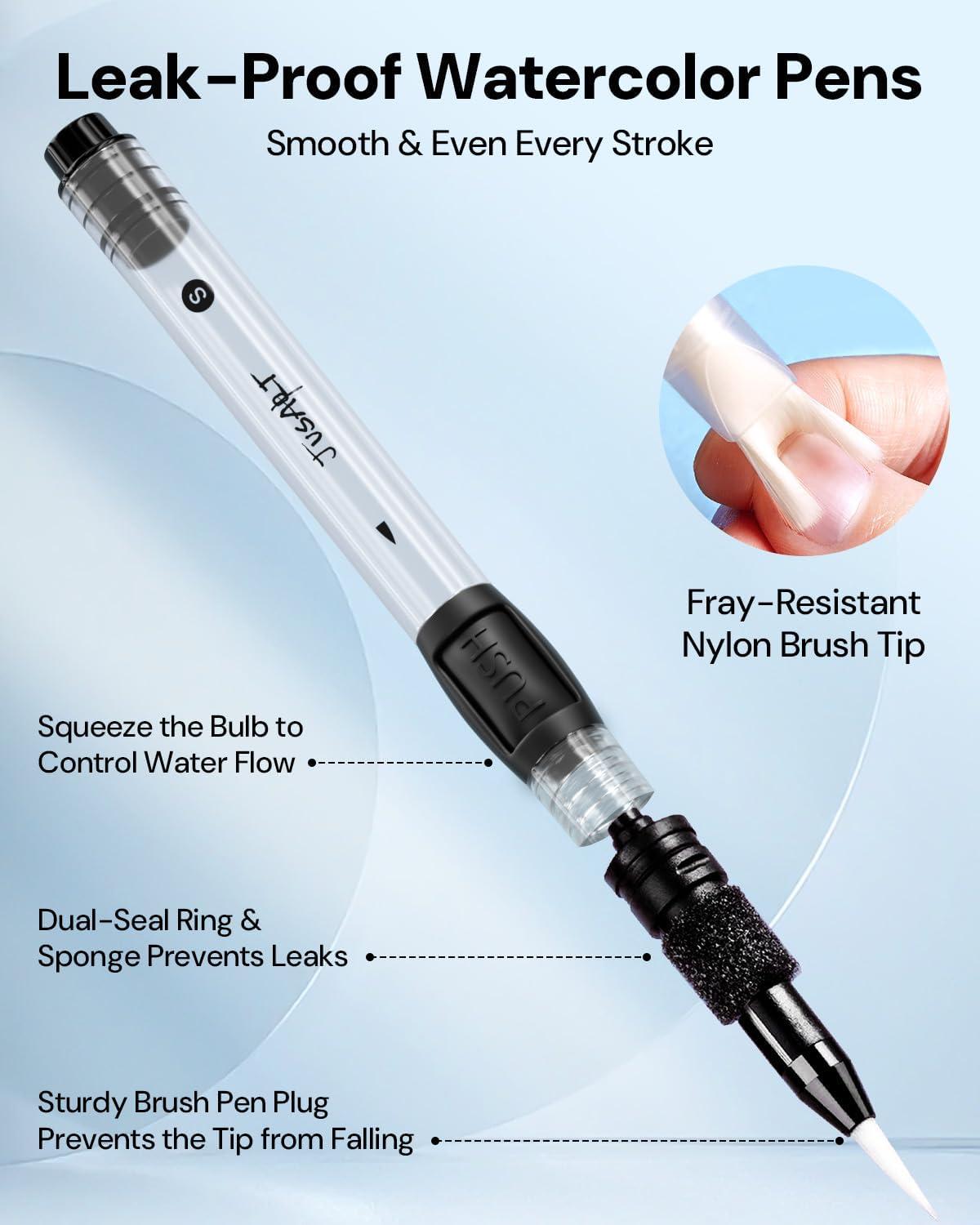 [JusArt] Water Brush Pens & Acrylic Paint Markers Set, Art Supplies Set, Drawing & Painting Supplies, Paintbrushes