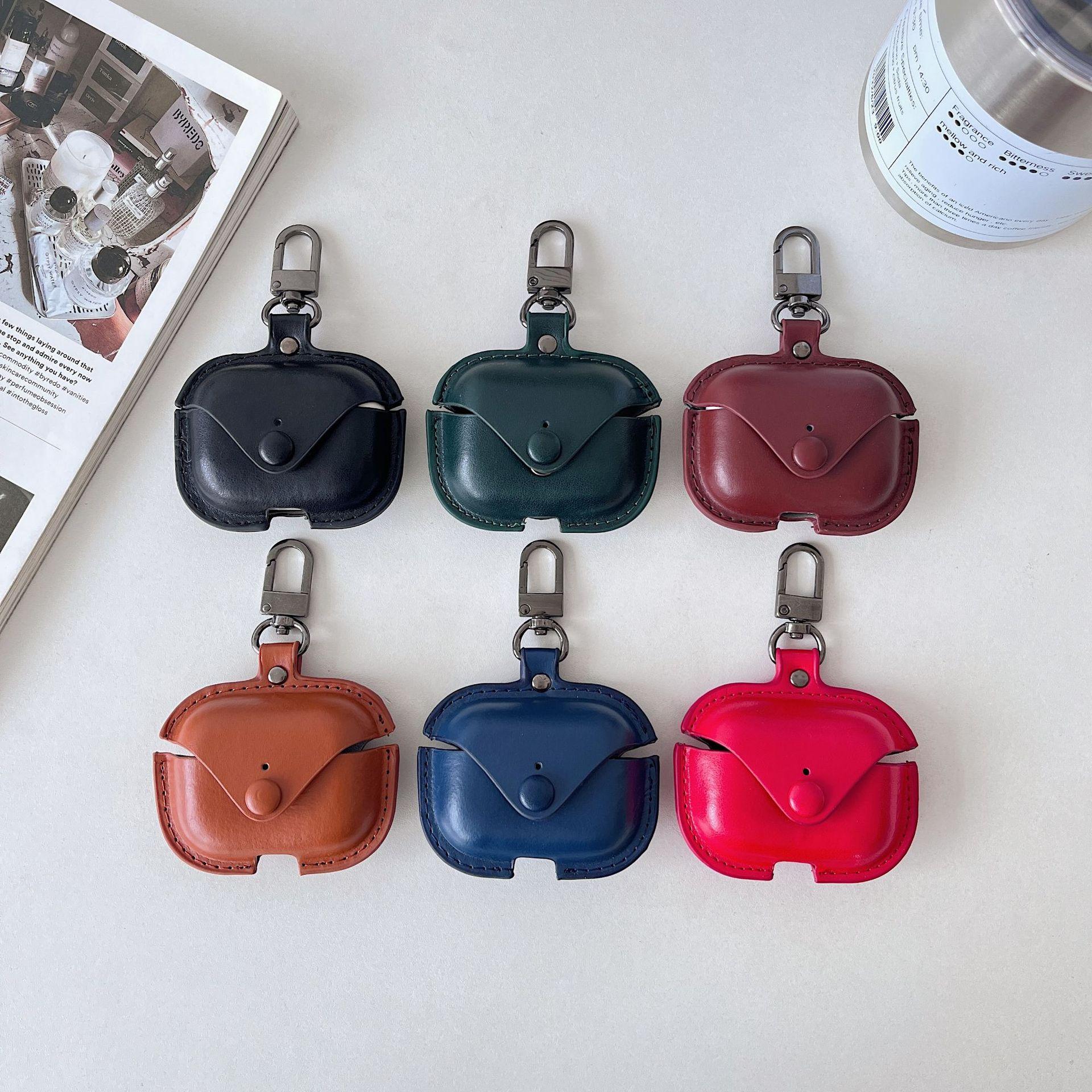 New Simple Vintage Leather Case for All AirPods Models (1st, 2nd, 3rd, 4th Gen, Pro, Pro 2, Pro3), Stylish Protective Cover