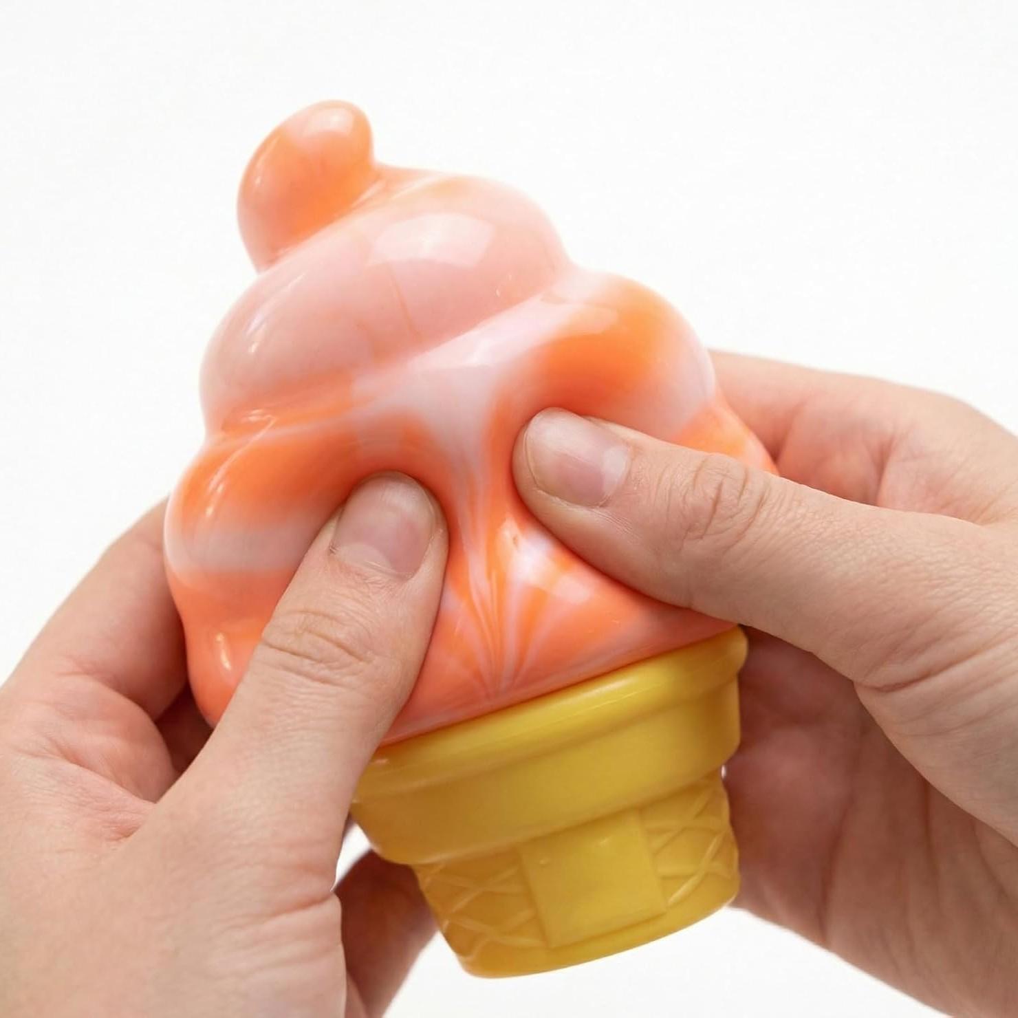 Ice Cream Squeeze Squishy, Ice Cream Cone Squishy, Slow Rise Sensory Fidget Toy, Easter Basket Stuffers Party Favors Summer Sensory Stress Relief