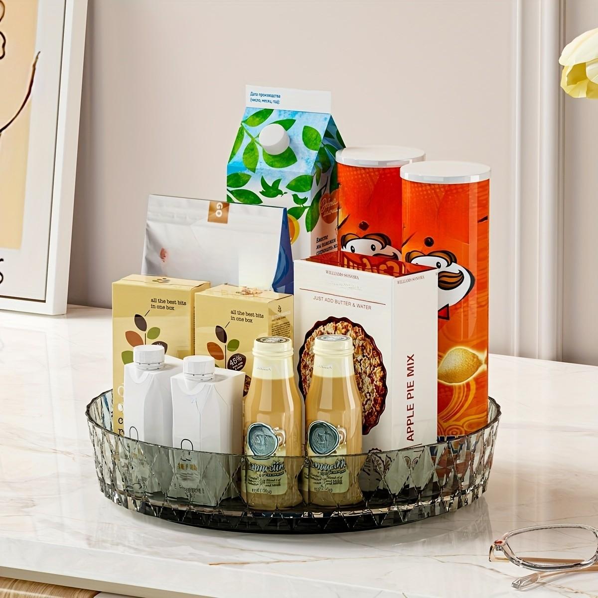 360° Rotatable Fruit Basket, 1 Count Fruit & Vegetable Storage Basket, Multipurpose Fruit Plate, Kitchen & Bathroom Storage Organizer