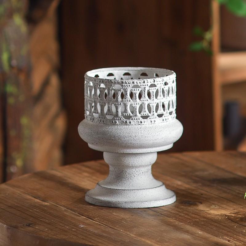 Vintage Distressed Candle Holder, American Industrial Style, Romantic Candlelight Dinner Decor, Nostalgic Guesthouse Display Idea