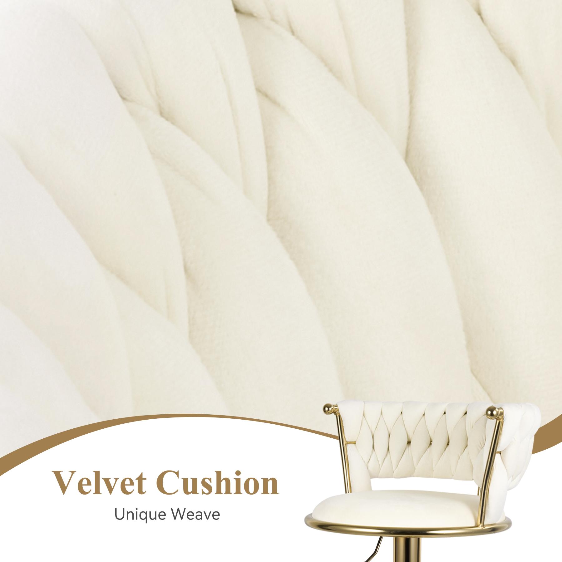 Modern bar stool two-piece set, adjustable swivel bar stools, Dutch velvet fabric, with backrest, suitable for kitchen islands. Modern bar stool two-piece set, adjustable swivel bar stools, Dutch velvet fabric, with backrest, suitable for kitchen islands.