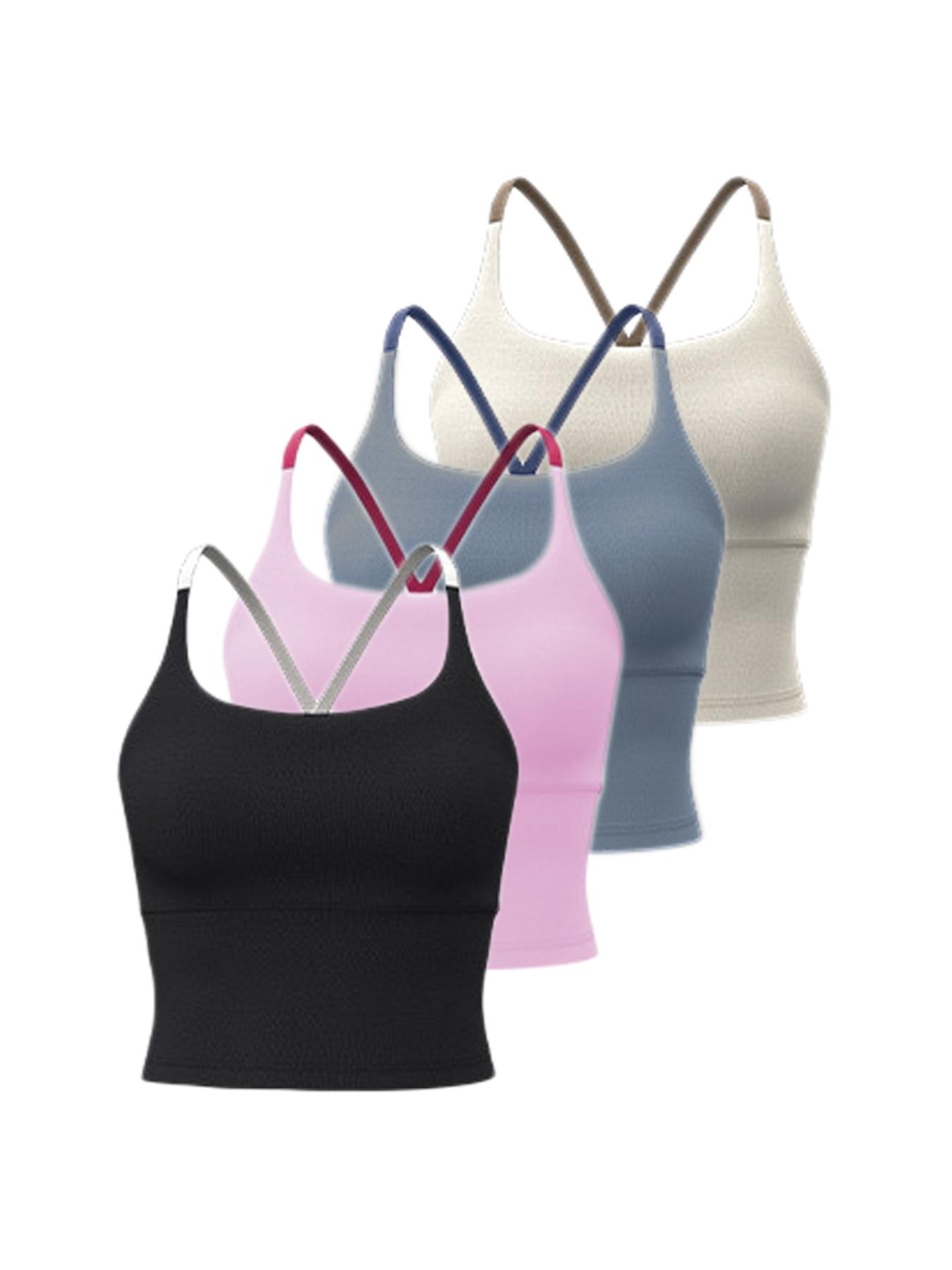 Sporty Women's Plain Criss Cross Sports Bra, Comfort and Durability Sports Crop Cami Top, Ladies Sportswear for Indoor Outdoor Wear, Gym Clothes Sporty Women's Plain Criss Cross Sports Bra, Comfort and Durability Sports Crop Cami Top, Ladies Sportswear for Indoor Outdoor Wear, Gym Clothes