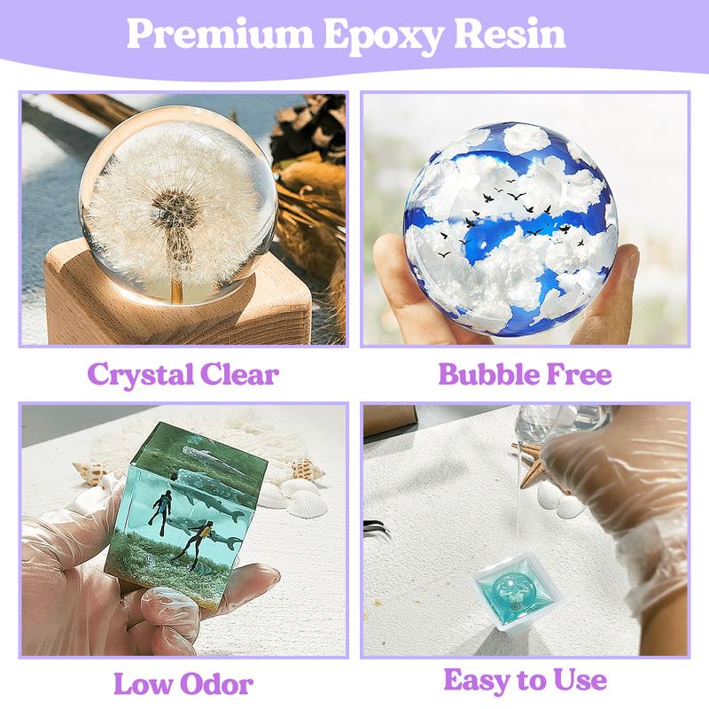 16oz Epoxy Resin Coaster Molds Kit for Beginners,Include Epoxy Resin,Coaster Molds, and Mica Powder for Resin Casting, Ideal Christmas Gift Set - LET'S RESIN