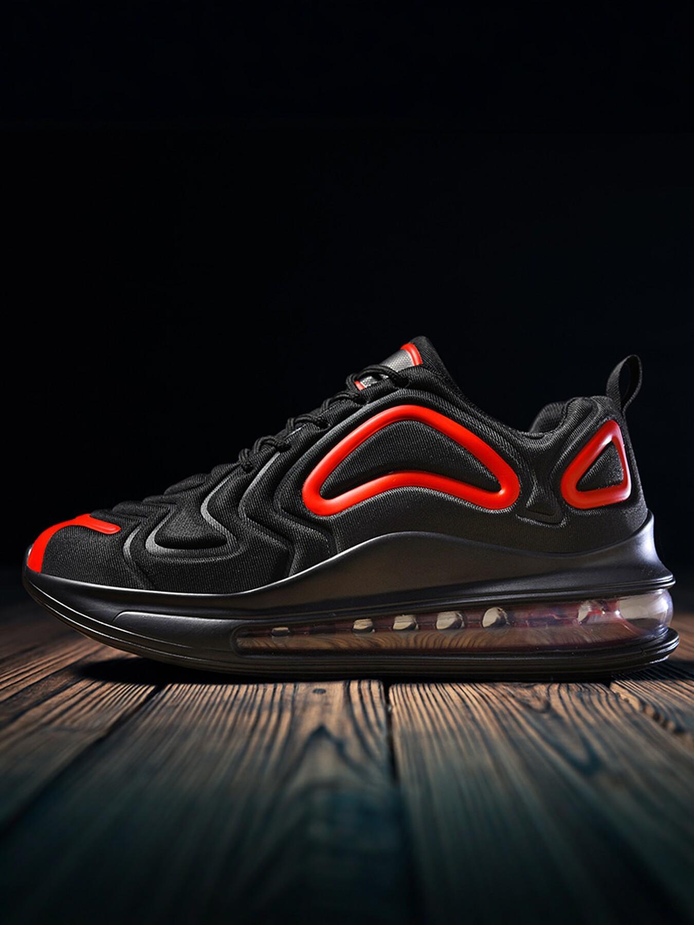 Men's Full Foot Air Cushion Sports Shoes, Comfortable Lightweight Breathable Anti-Slip Shock Absorption Running Shoes, Casual Outdoor Use