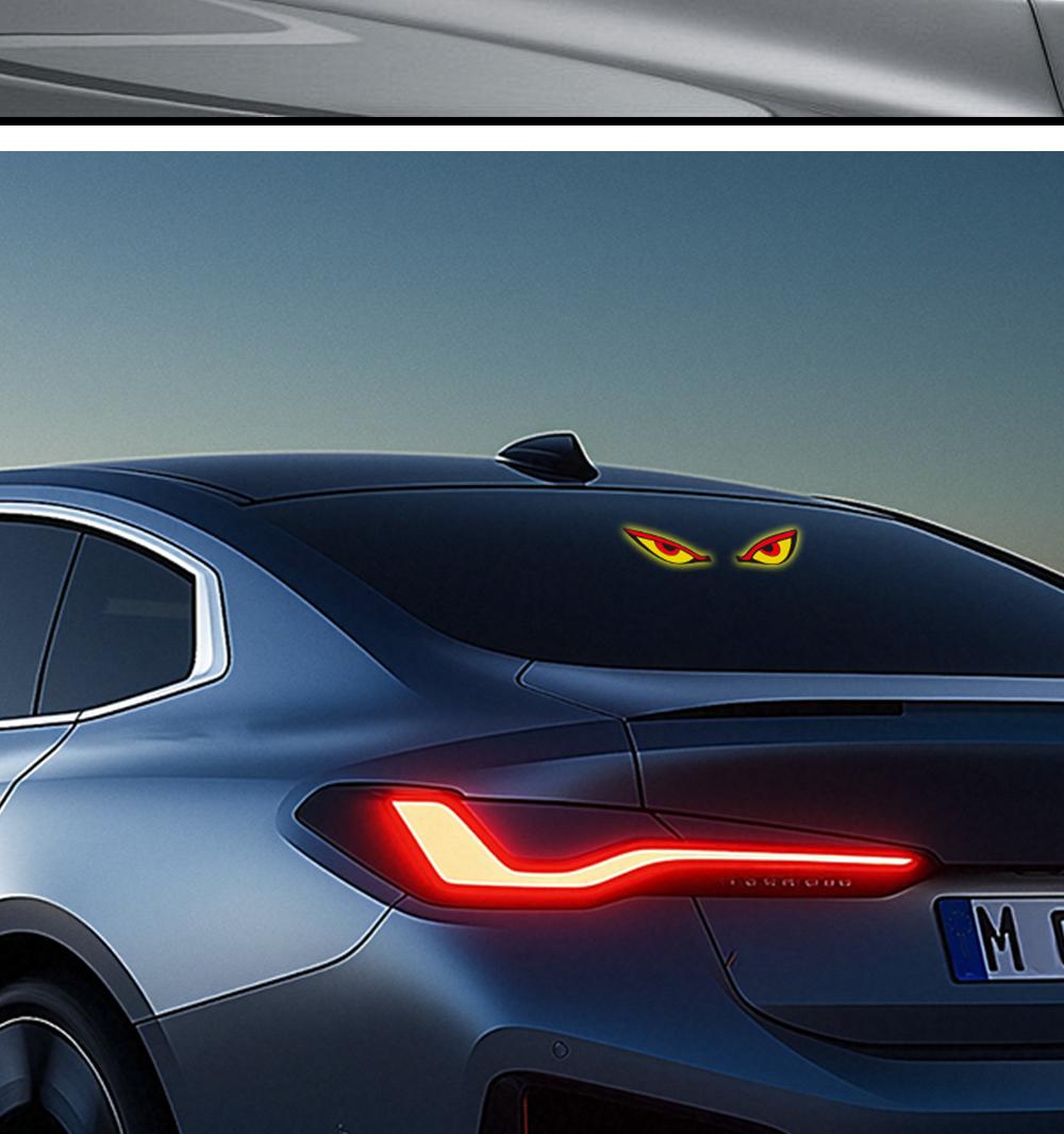 Car Rear Window LED Dynamic Display Light, Vampire Devil Eye Emoji Panel, Auto Decorative Light