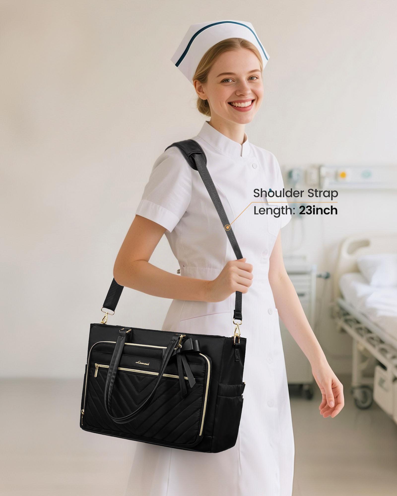 LOVEVOOK Lunch Tote Bag for Women,15.6 Inch&17.3 Inch Large Capacity Work Bag with Laptop Compartment, Teacher Tote Bag with Zipper, Handbag Insulated Bag Leakproof for Nurse, Office, College,SpringStatements