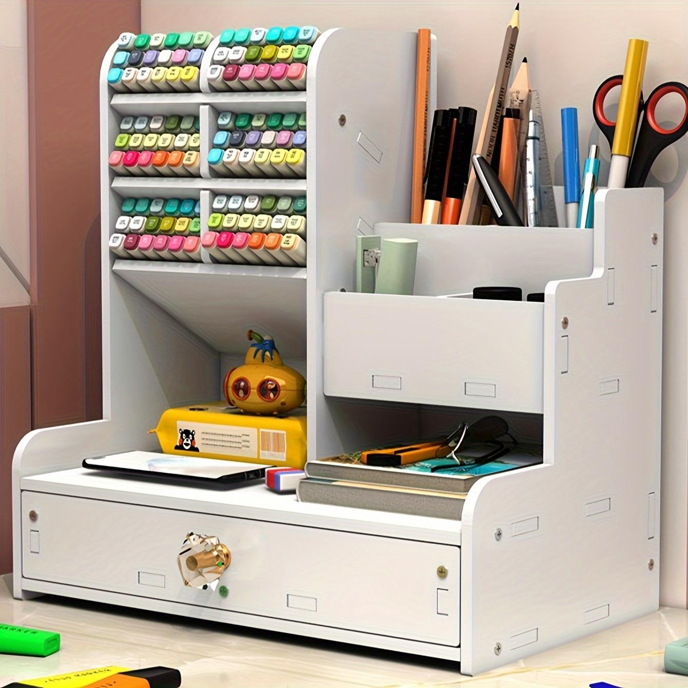 Desktop DIY Pen Holder Organizer, Multi-Functional Office Supplies Stationery Box, Large Capacity Desktop Storage Rack