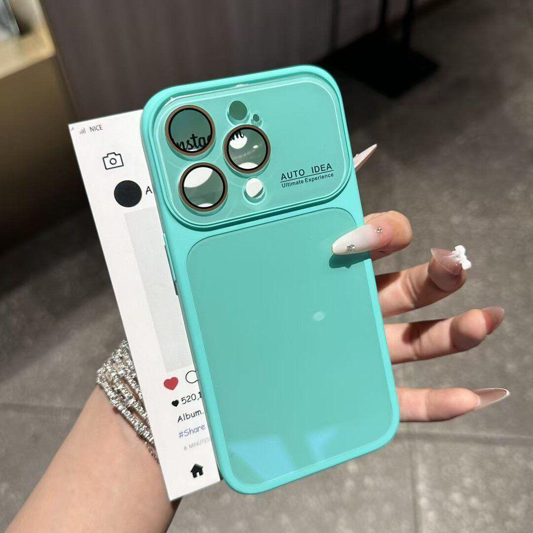 Cute Glossy Smooth Soft TPU Phone Case, Skin-Feel Soft TPU Bumper & Hard PC Back, Full Lens Protection, Cute Minimalist , Compatible with iPhone 17/16/15/14/13 Pro Max Plus Air, Tiffany Blue