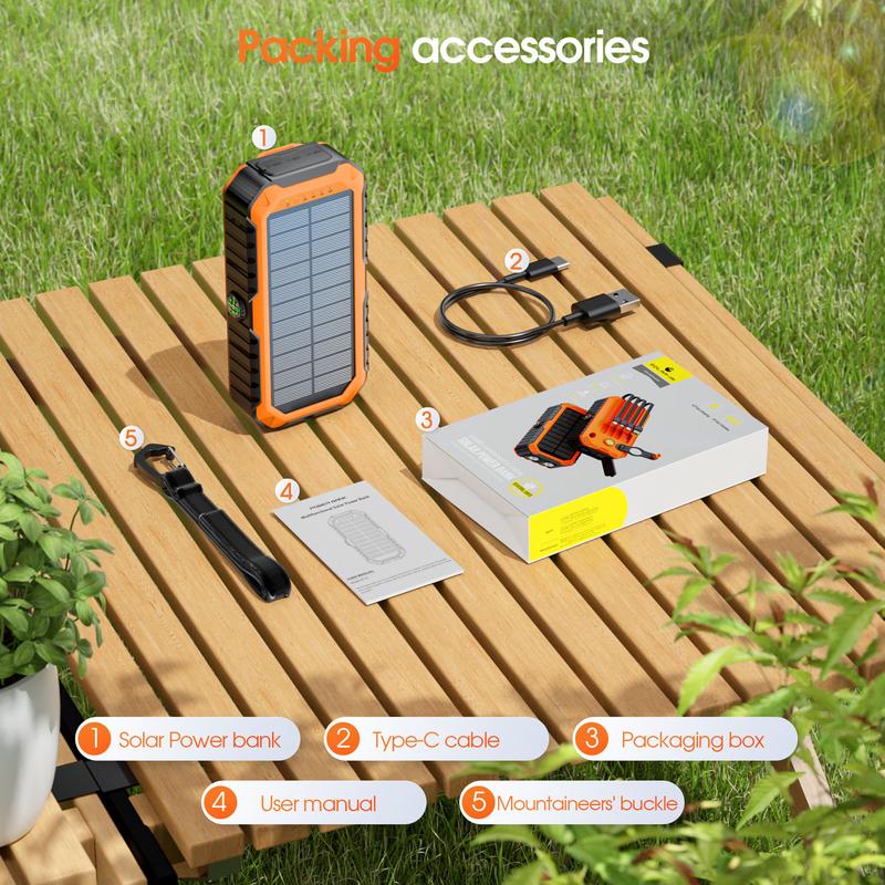 Diamuar Solar Charger Power Bank 40000mAh Built in 4 Cables and Hand Crank, Portable Charger 22.5W Fast Charger 6 Outputs & 4 Inputs External Battery Pack with Bright Flashlight and Compass Diamuar Solar Charger Power Bank 40000mAh Built in 4 Cables and Hand Crank, Portable Charger 22.5W Fast Charger 6 Outputs & 4 Inputs External Battery Pack with Bright Flashlight and Compass