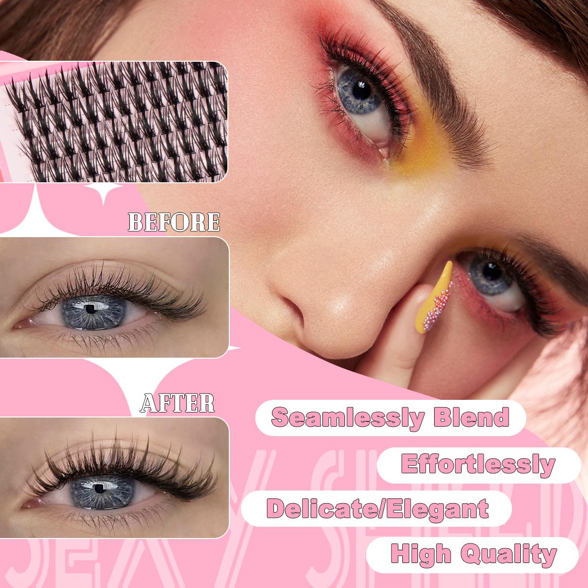 Lash Clusters | Fluffy False Eyelashes | Waterproof & Long-Lasting | Fashion Wet Look | Beginner-Friendly DIY | Salon-Grade Lash Extension Alternative | Flawless Voluminous Finish | Evil lash | Trendy Must-Have