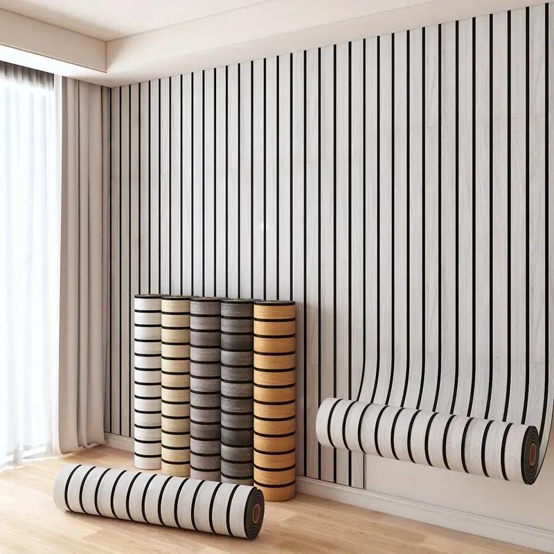 Self-Adhesive Wood Grain Panel Wall Sticker, Easy DIY Ceiling Partition, Suitable for Multiple Indoor Scenarios, TV Background, Hallway Decor