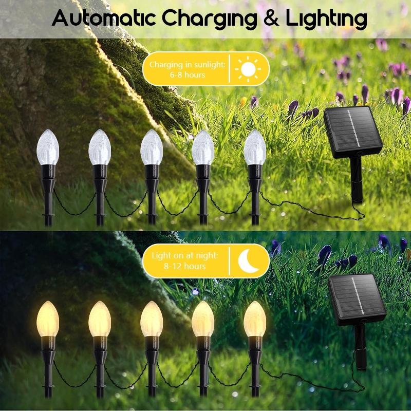 Solar Outdoor Decorative Lawn Lights, 1 Set of 10 LED Multi-Color Ip54, Holiday Decoration, Halloween, Christmas, Valentine's Day, Garden Party, Outdoor Landscape Lighting