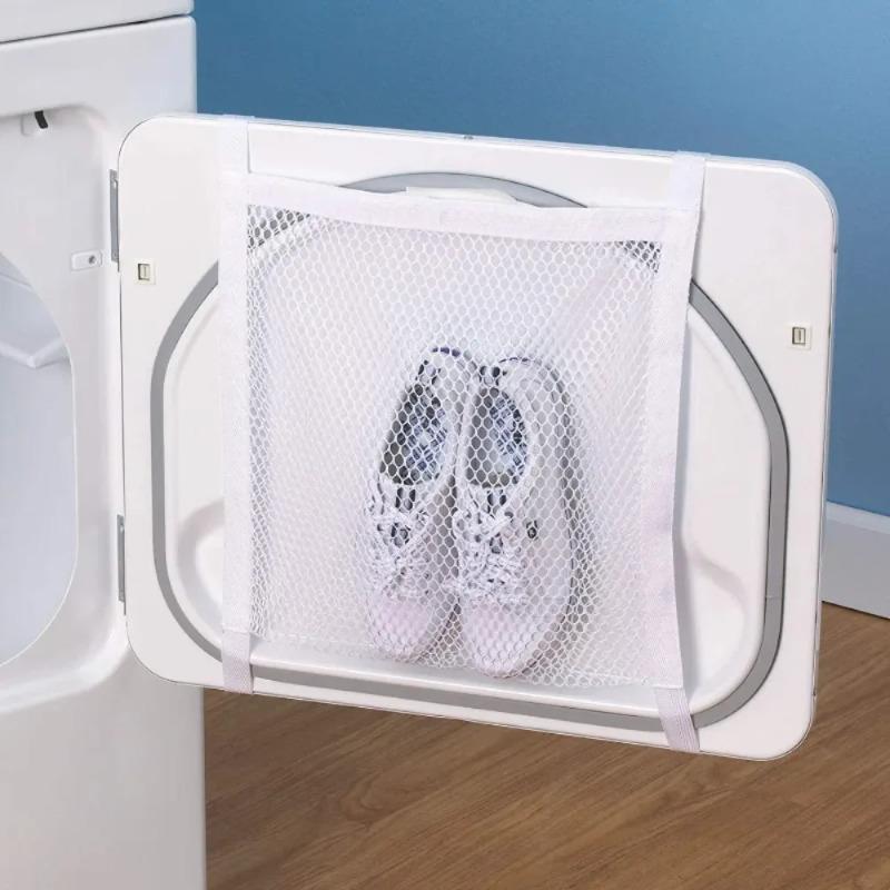 1 Pack Shoe Dryer Bag with Elastic Strap, Shoe Laundry Bags for Sneakers, Laundry Mesh Bag for Sneakers, Running Shoes, Athletic Shoes, 40×40cm Dryer-Safe Shoe Washing Bag, Protects Shoes in Washing Machine and Dryer