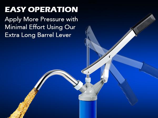 Lever Action Barrel Pump, Heavy Duty Barrel Hand Pump/Gallon Drum Pump with Telescoping Suction Tube Fits 5/15 to 55 Gallon Drums Transferring Heating Oil, Motor Oil, Transmission Fluid Tire Inflation Tool Tyre Inflator, Limited Time Deal