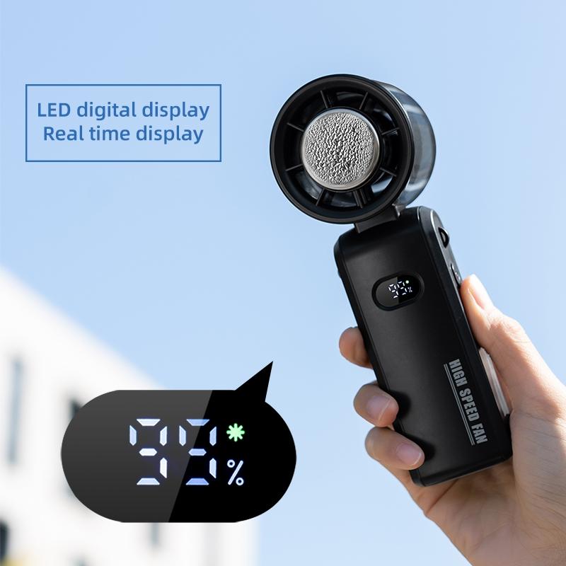 The 2026 newly upgraded handheld cooling folding fan, featuring a mini semiconductor 100-level turbo digital display ice-cooling fan, a large-capacity 3600mAh fan, strong wind power, and a lightweight design, is suitable for both home and outdoor use