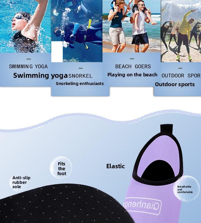 Creek shoes for adults, men and children, non-slip soft-soled yoga shoes, quick-drying seaside, catching the sea, wading, rafting, beach shoes and socks