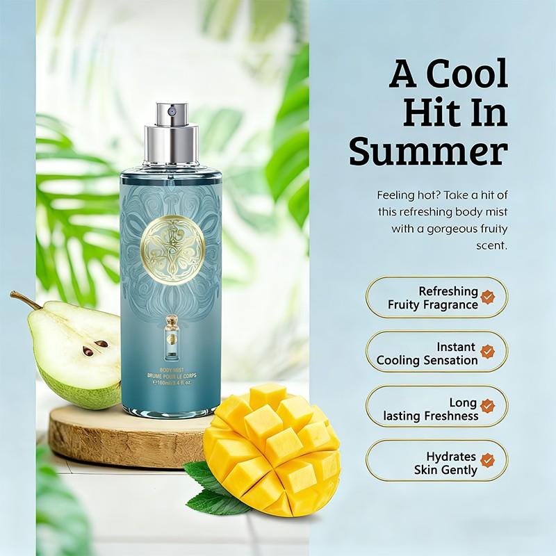 Fresh Body Spray 100ML, Long-Lasting Mango and Pear Scent, All-Day Use, Travel-Friendly, Suitable for Daily Use and Dates
