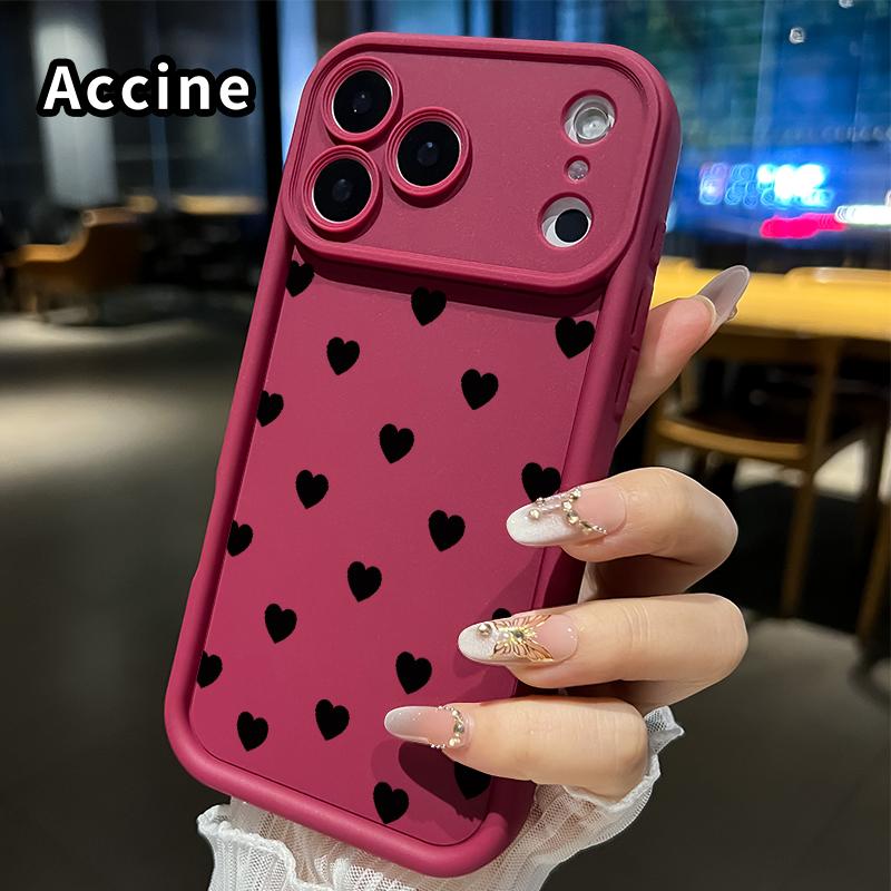 Popular Love Heart Pattern Case for iPhone 17 16 15 14 Pro Max 13 12 11 XR XS Air Plus Shockproof Non Slip Military-Grade Protection Silicone Cover