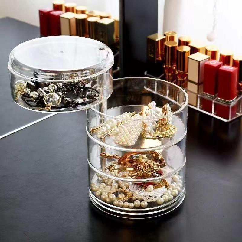Elegant Storage Box for Jewelry, Hair Accessories, Small Items, Rotating Design, Large Capacity Desktop Organizer, Stylish and Practical