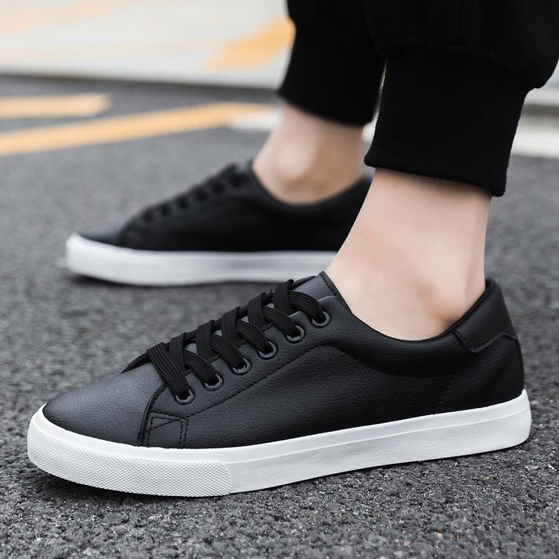 Men's Classic Sneakers, Comfortable Lace-Up Casual Shoes, Sporty Simple Style, Versatile Fashion, Black & White Options Available