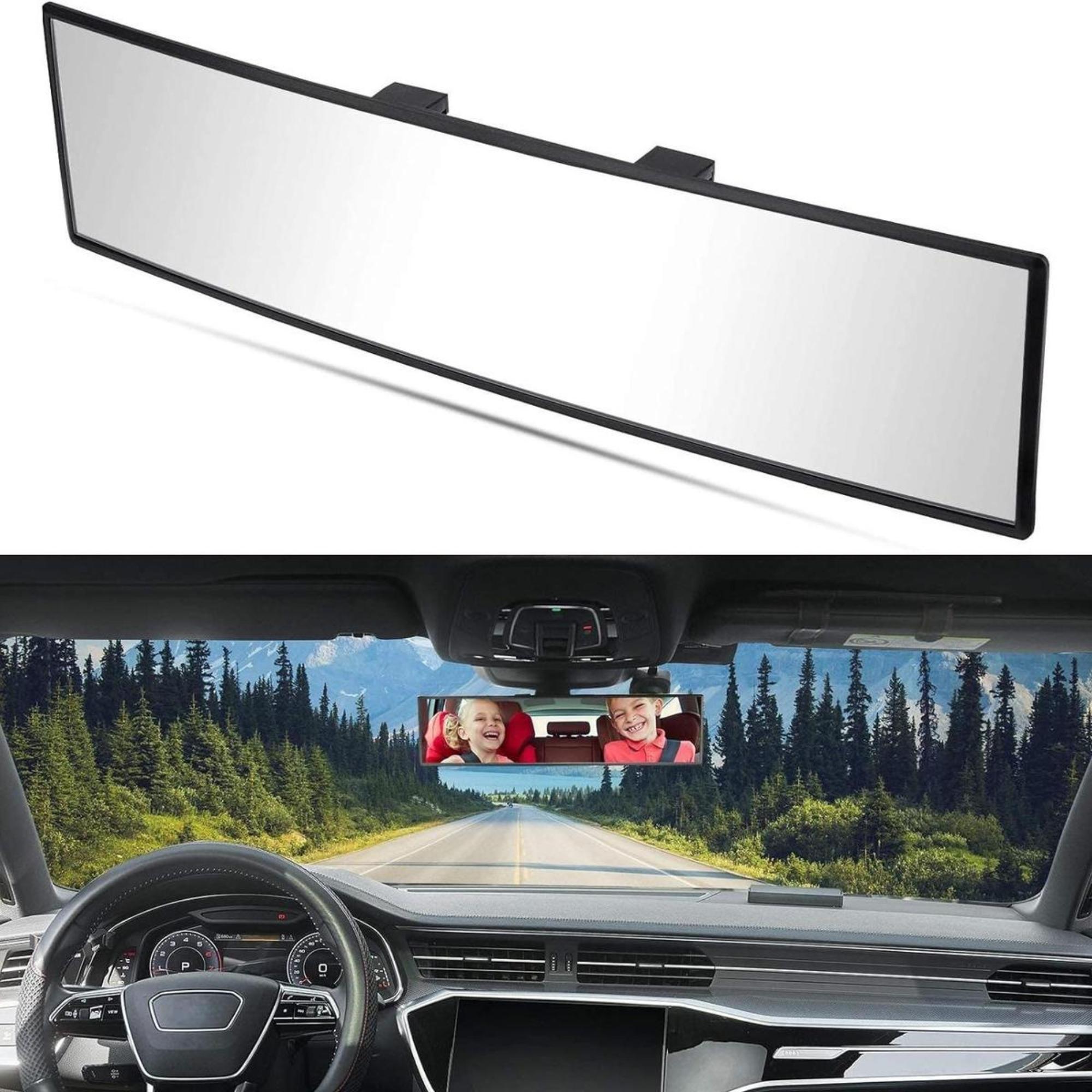 Universal 11.81 Inch Panoramic Convex Rearview Mirror, Car Dashboard Wide Angle Mirror, Automotive Accessory for Suvs and Trucks