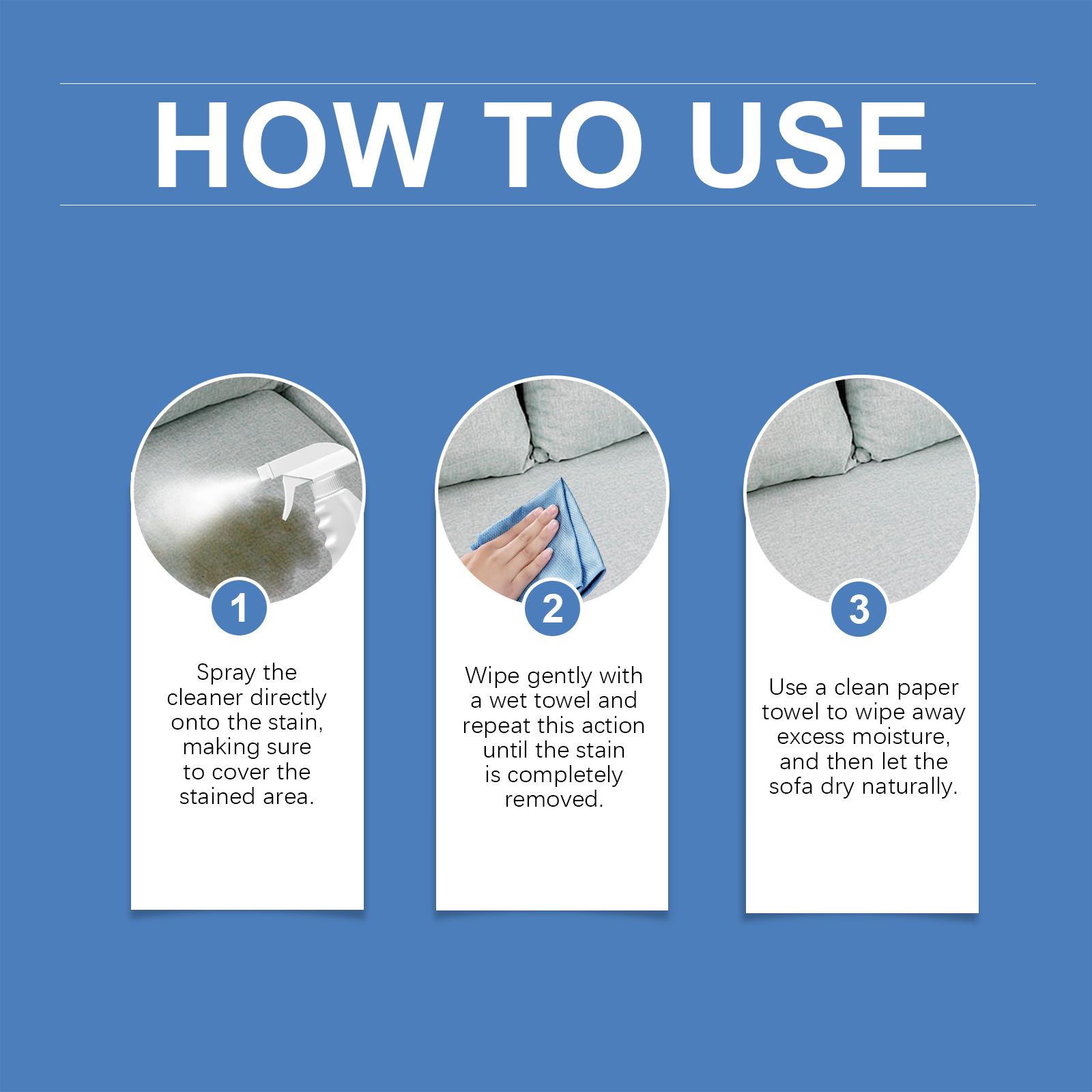 Fabric Sofa Cleaner, Home Living Room Fabric Cleaning Agent, Universal Household Stain Remover, Furniture Care Solution