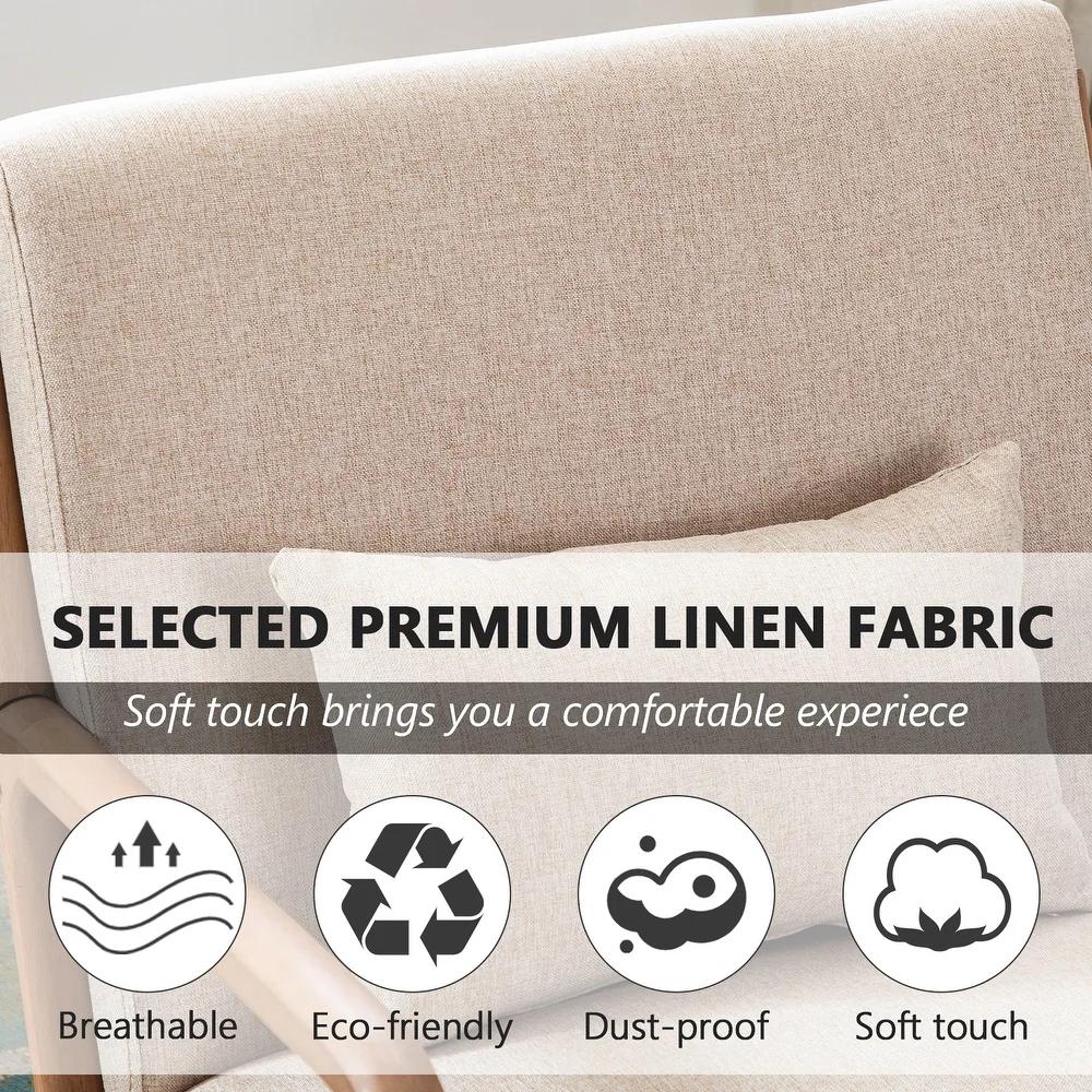 [SpringStatements] Hertford Modern Accent Chair, Comfy Fabric Living Room Chairs with Solid Wood Frame, Lounge Reading Armchair, Easy Assembly